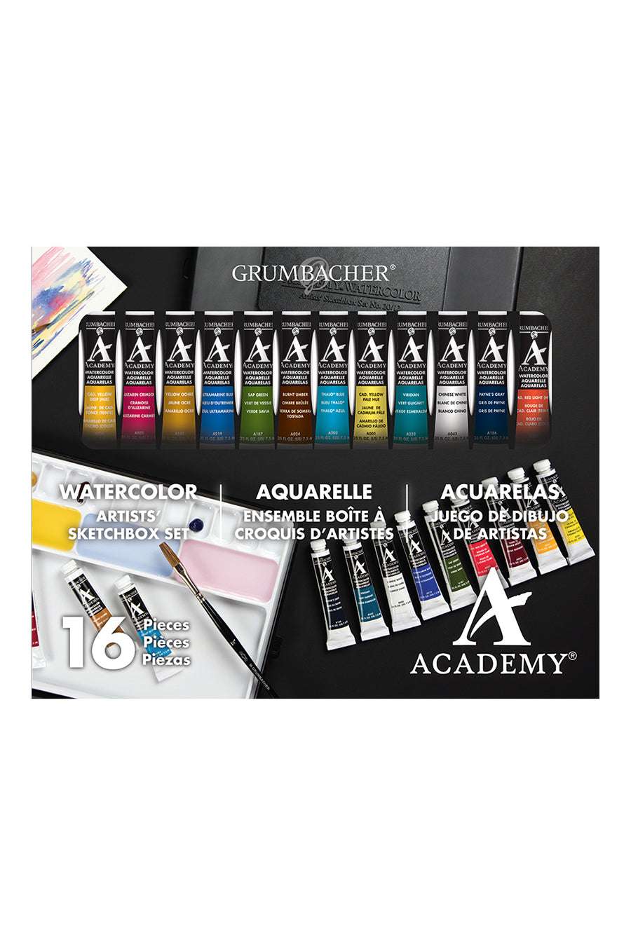 Grumbacher® Academy® Watercolor 12 Piece Set - Grumbacher Art